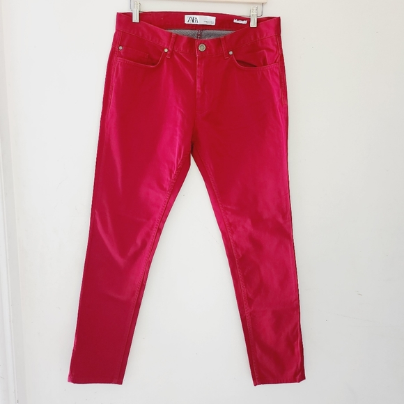 ZARA burgundy skinny fit pants - Picture 1 of 7